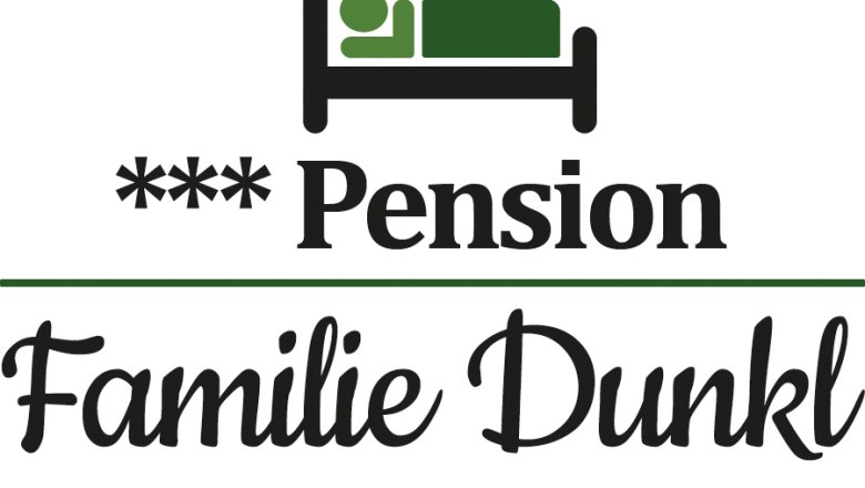 Logo der Pension Familie Dunkl mit Bett-Symbol.